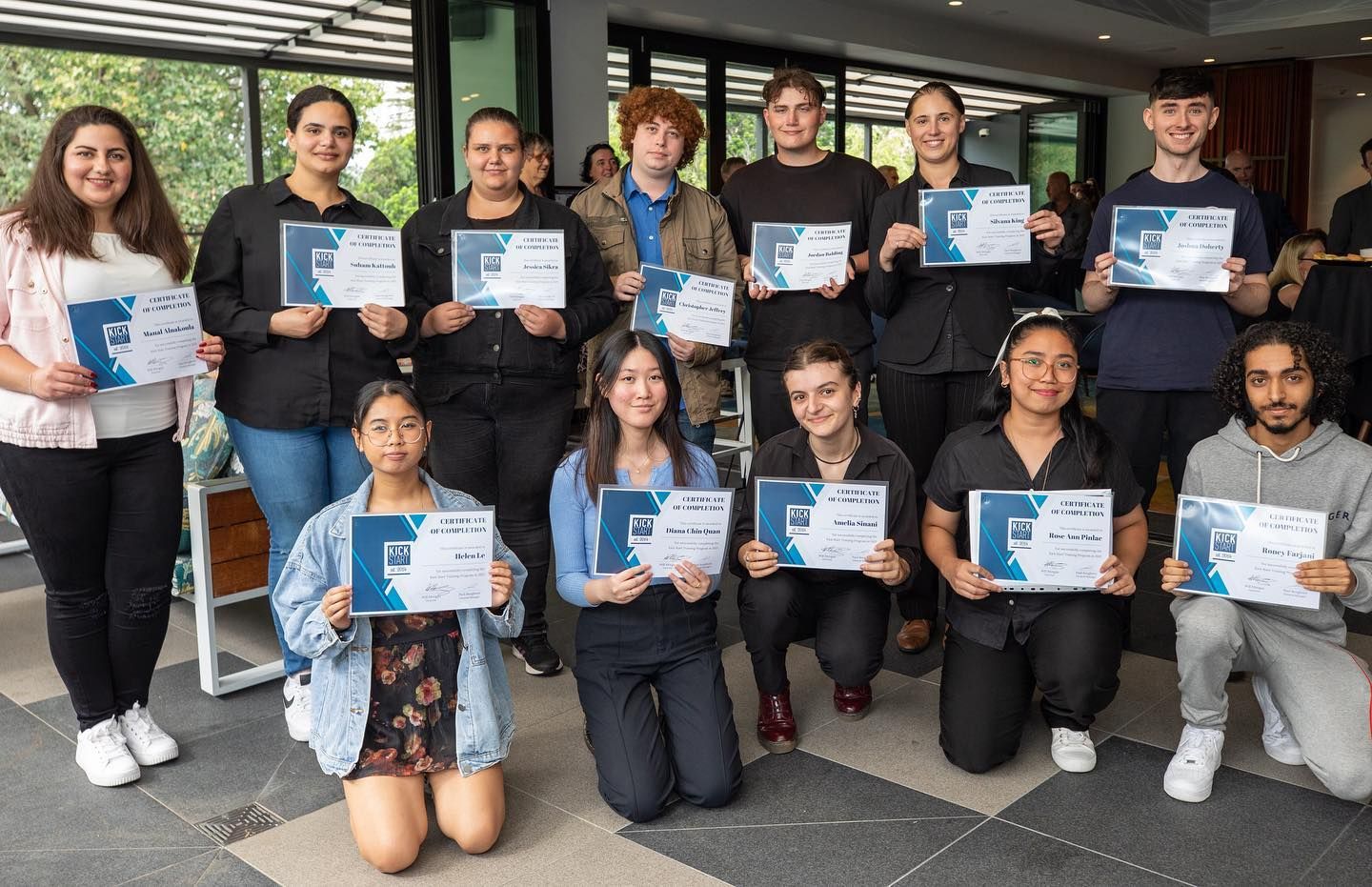 Kick Start Trainees Graduate with a Certificate III in hospitality, barista accreditation and RSA and RSG certificates.